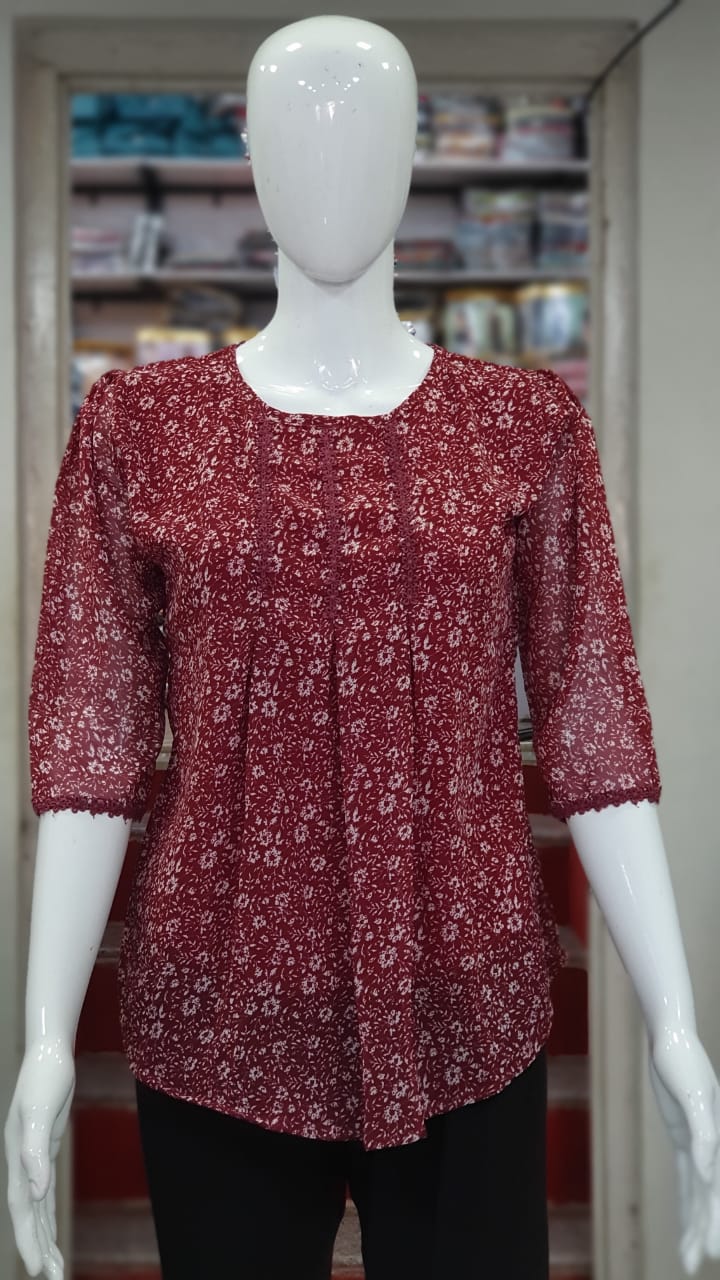 Ff 8084 Fancy Stylish Daily Wear Georgette Top Collection